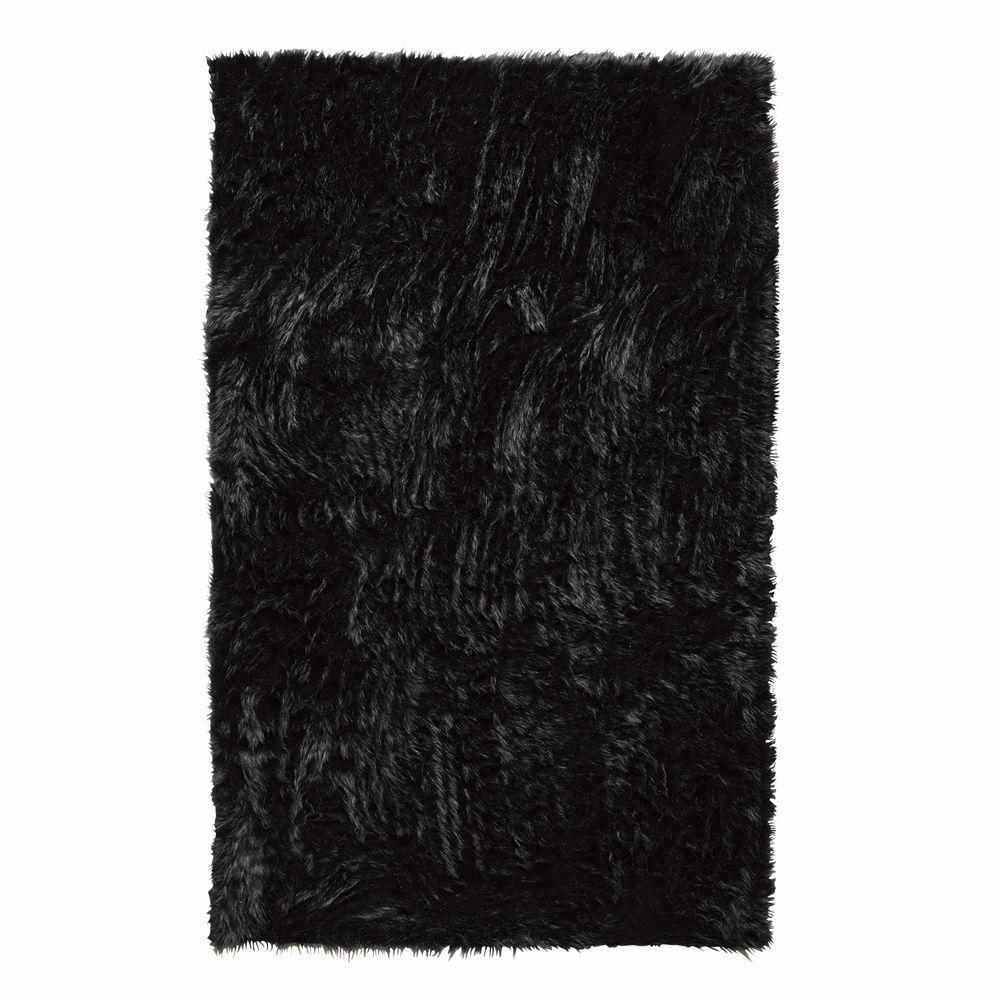 Home Decorators Collection Faux Sheepskin Black 5 ft x 8 Home Decorators Collection Faux Sheepskin Black 5 ft x 8