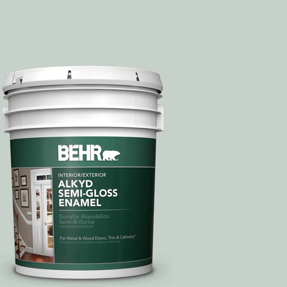 BEHR 5 gal. N4002 Frosted Sage SemiGloss Enamel Alkyd Interior