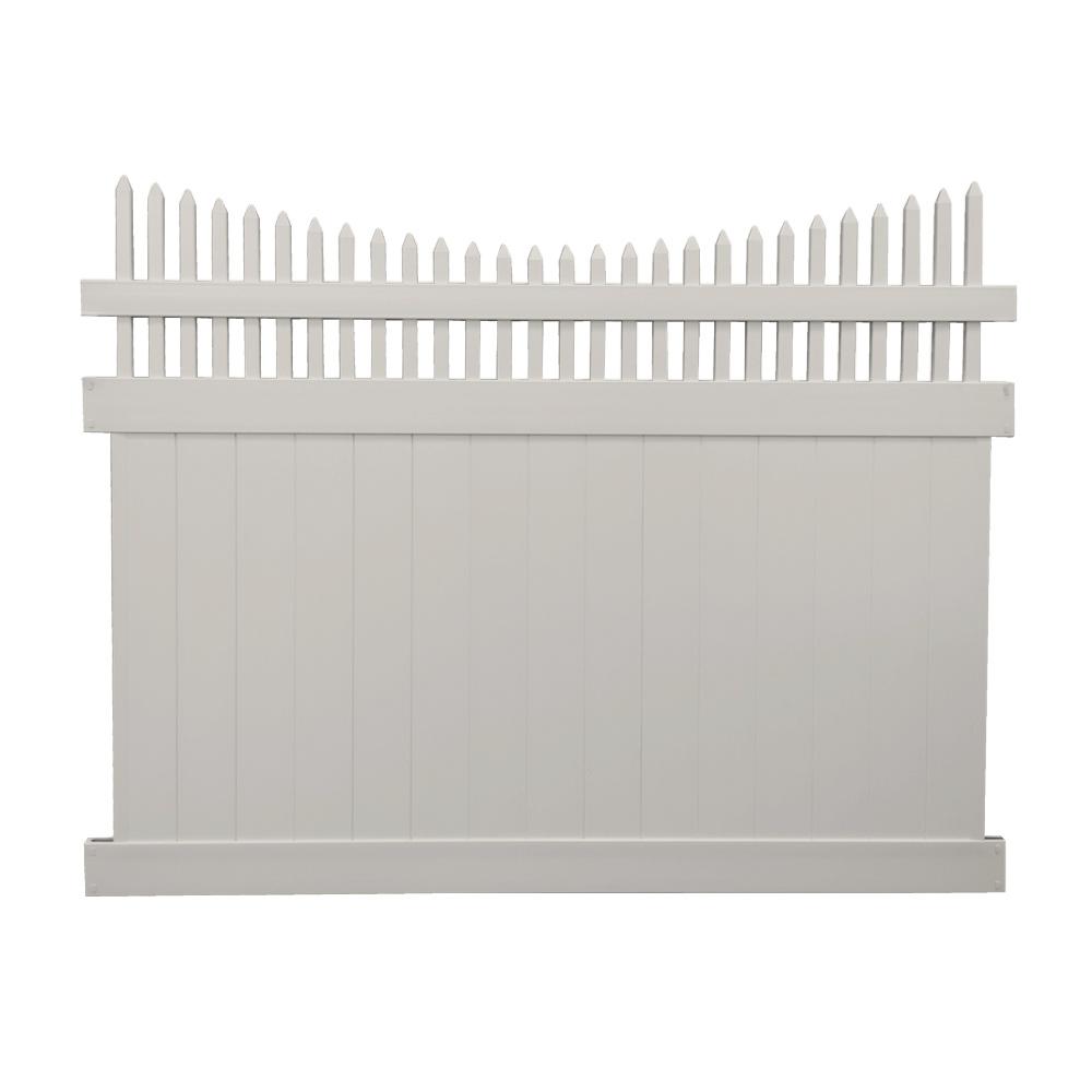 Weatherables Halifax 6 Ft H X 8 Ft W Tan Vinyl Privacy Fence Panel Kit Ptpr Ots 6x8 The Home Depot