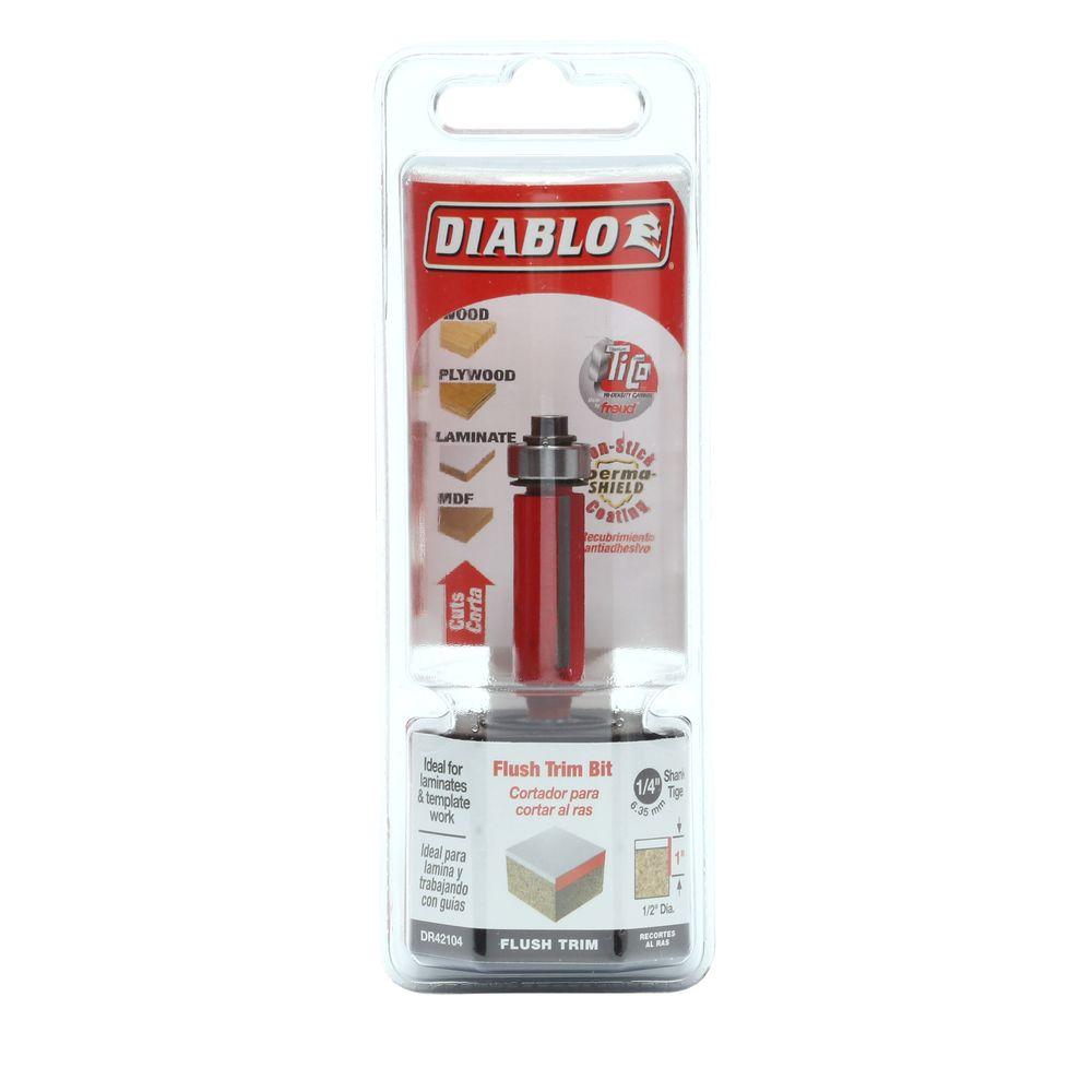 Diablo 1/2 inch x 1 inch Carbide Flush Trimming Router Bit by Diablo
