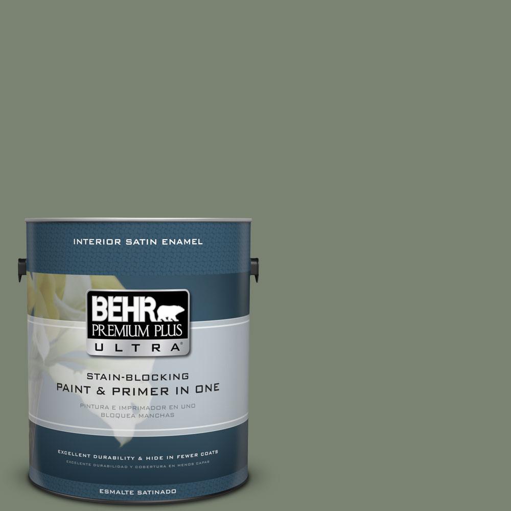 Behr Premium Plus Ultra 1 Gal Icc 77 Sage Green Satin Enamel Behr Premium Plus Ultra 1 Gal Icc 77 Sage Green Satin Enamel Interior