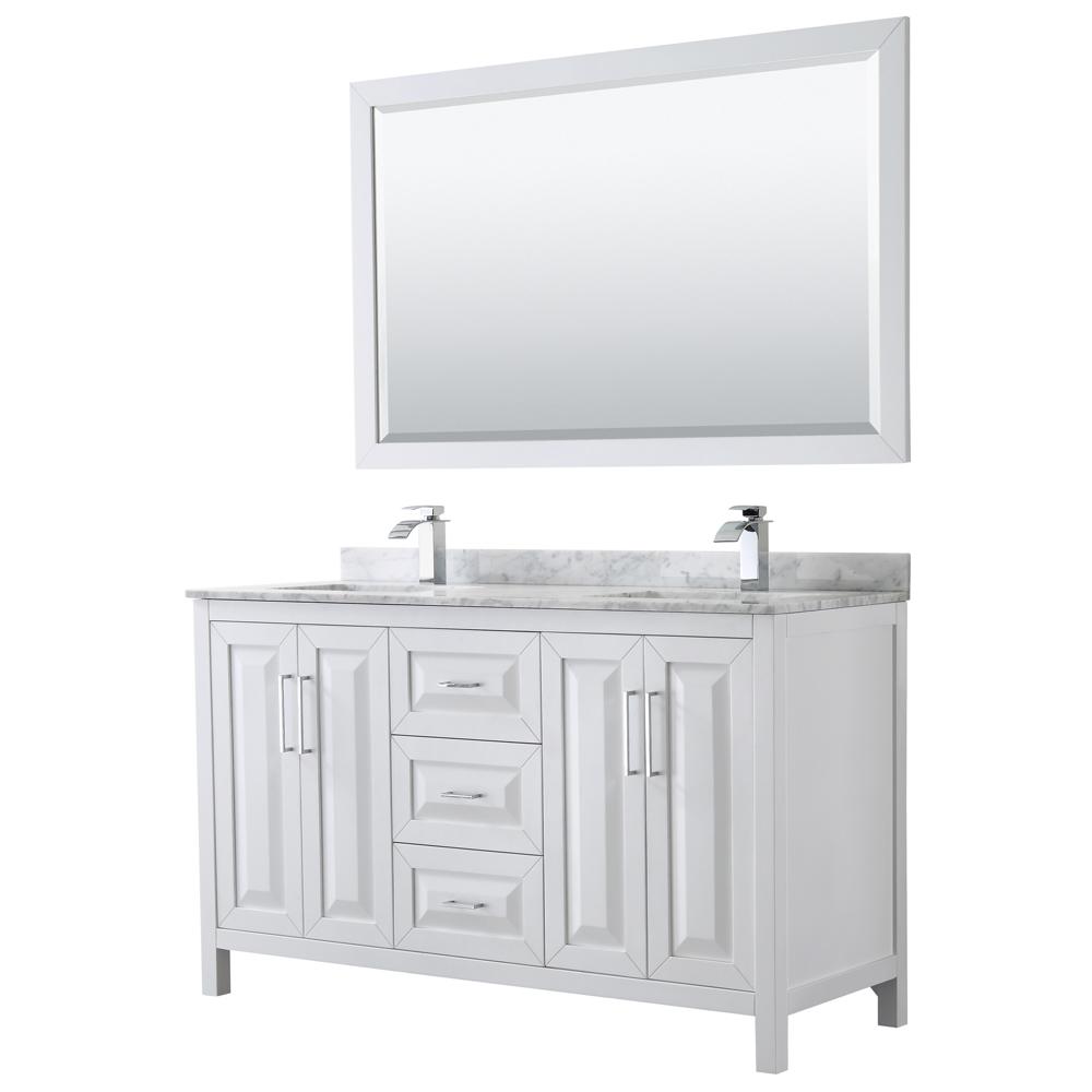 Wyndham Collection Daria 60 In Double Bathroom Vanity White Double Bathroom Vanity In White