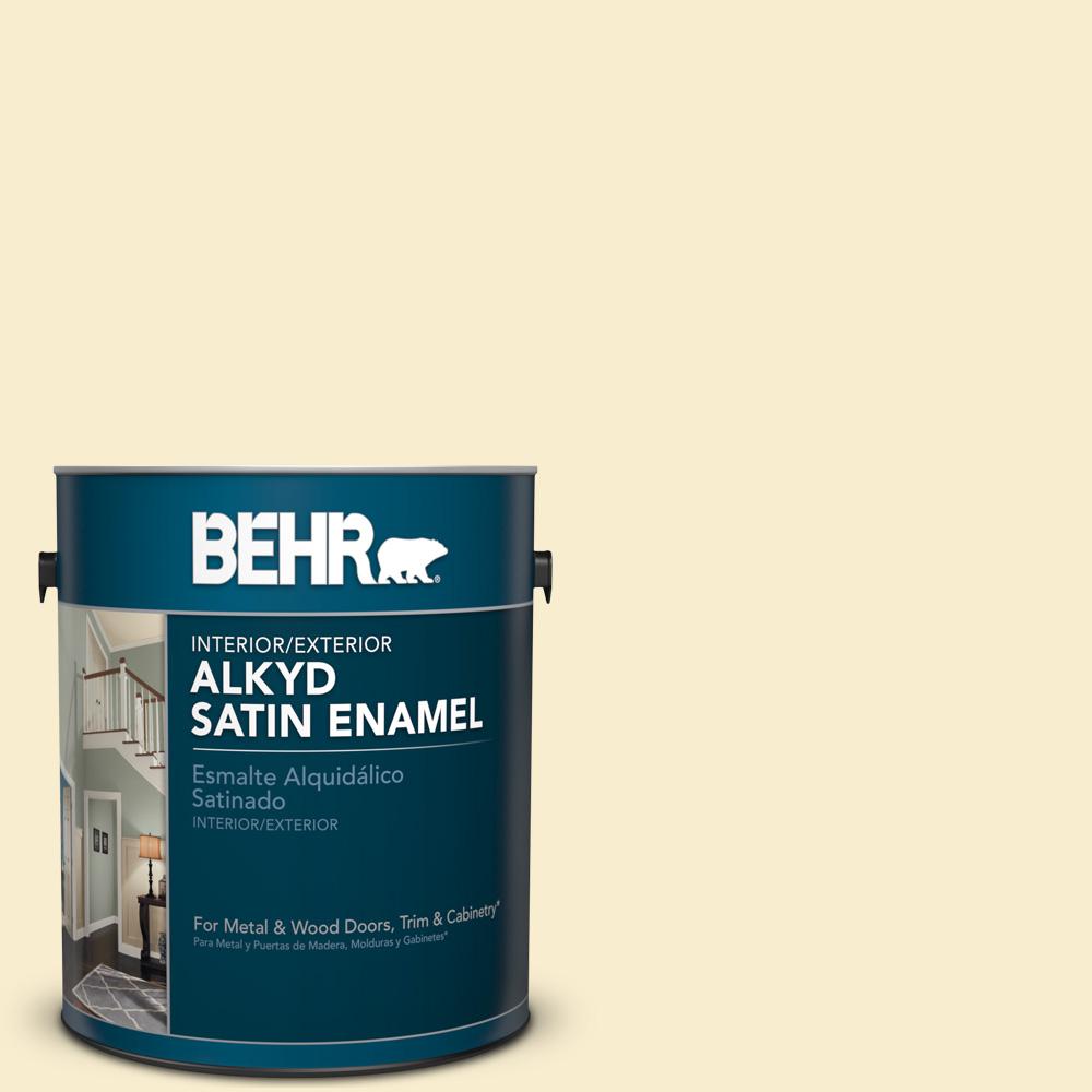 BEHR Premium Plus 1-gal. #W-B-710 Almond Cream Satin Enamel Exterior ...