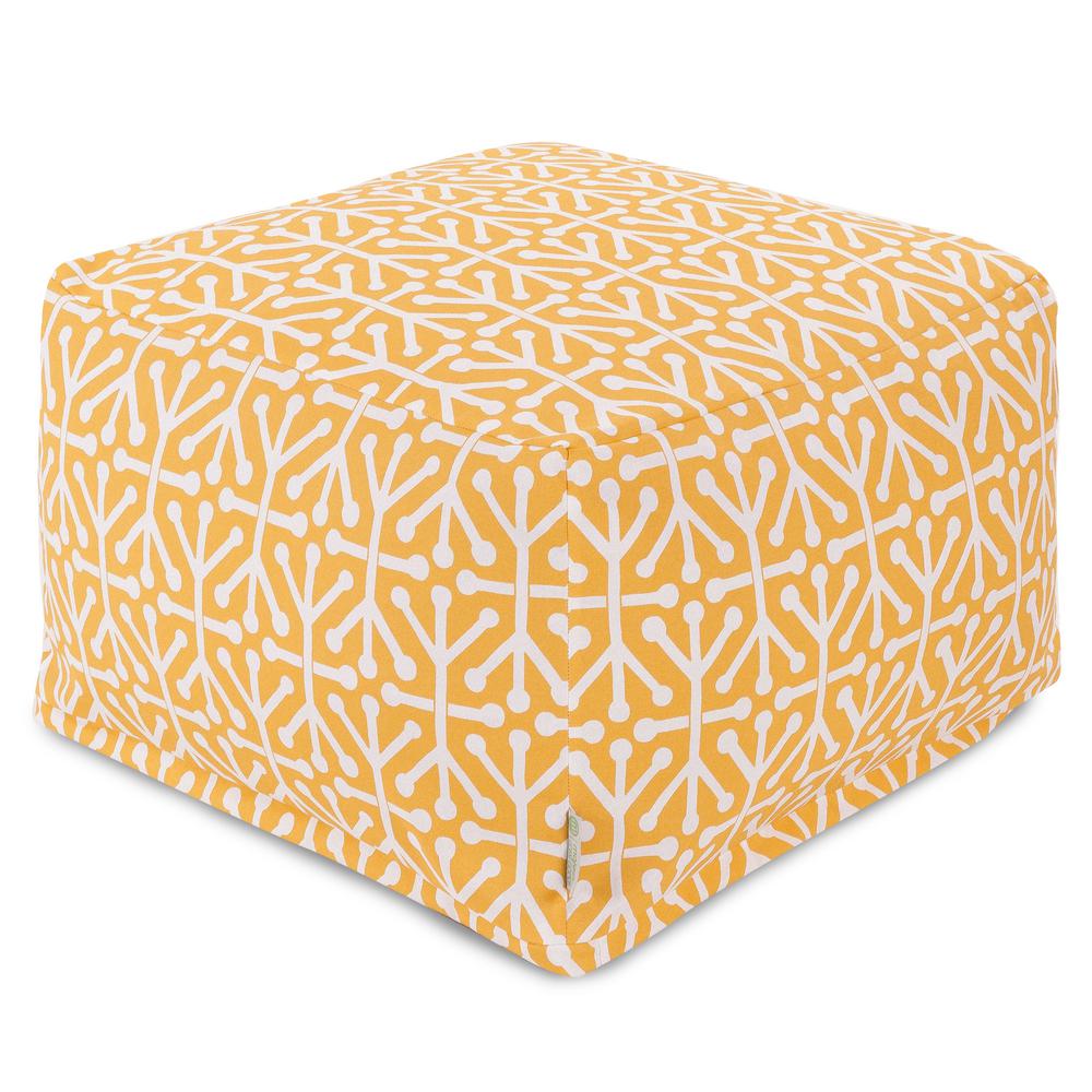 Round Ottoman Cushions Outdoor The Home Depot Citrus Yellow Aruba Indoor Outdoor Ottoman Cushion