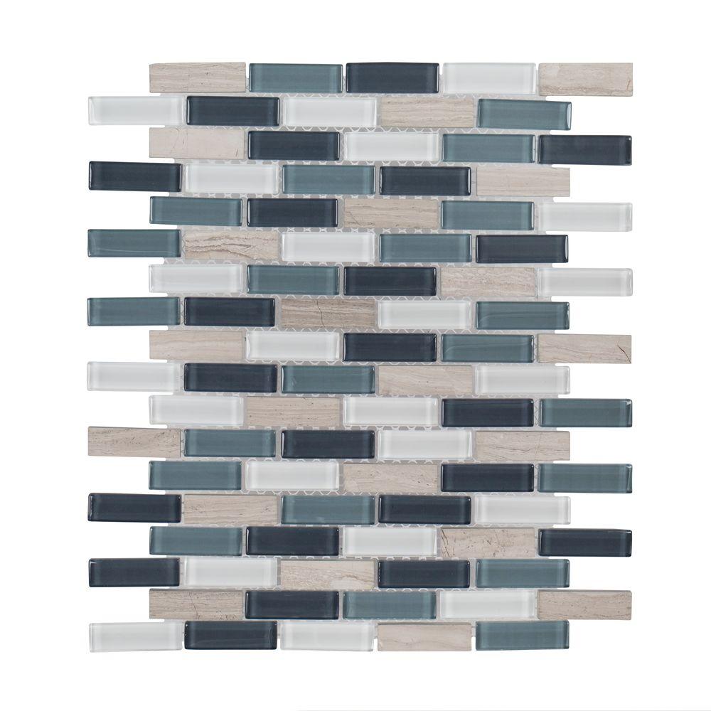 Brown Tan Mosaic Tile The Home Depot Dolphin Tail 9 75 In X 12 6 Mm Gl Mosaic Tile
