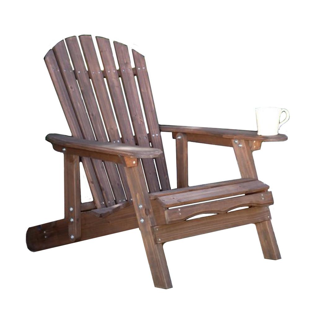 W Unlimited Classic Dark Brown Wood Reclining Muskoka Adirondack