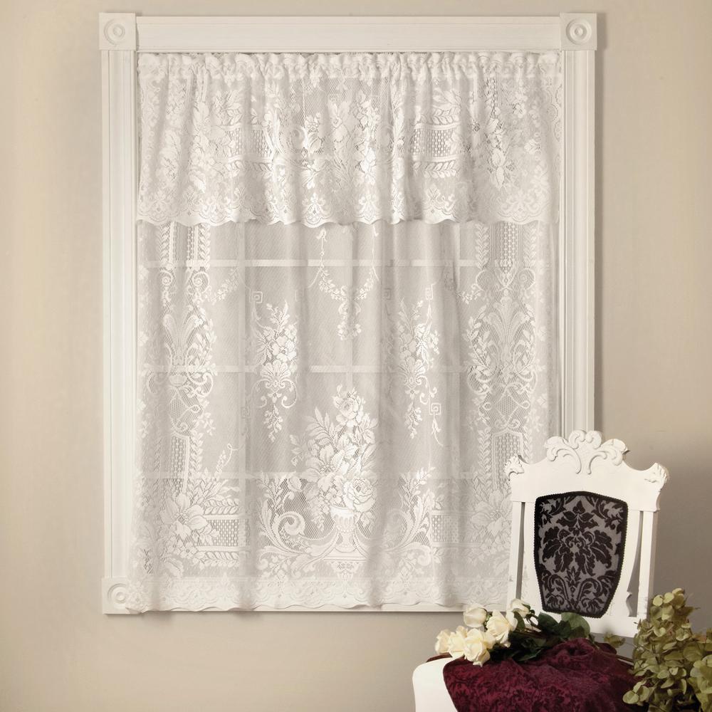 Heritage Lace Kensington 60 in. L Polyester Valance in White8325W6018