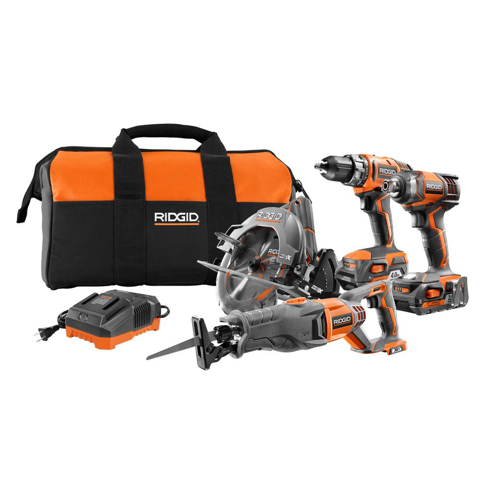 4 Tool Combo Kits Tools The Home Depot 18 Volt Li Ion Cordless