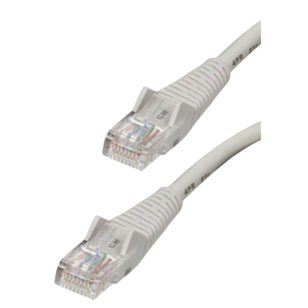CAT5E ETHERNET PATCH CABLE 25FT WHITE CATEGORY 5E ROUTER CORD 25/' SNAGLESS RJ45