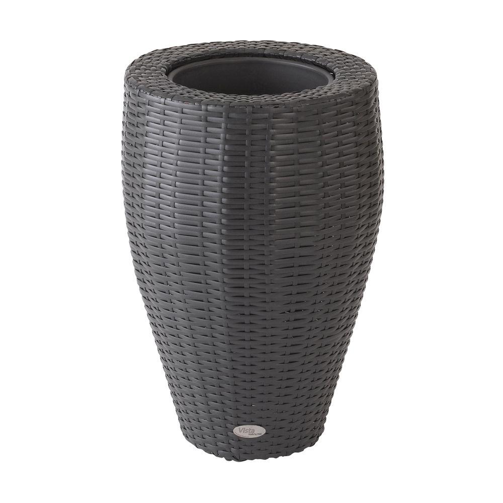DMC Vista 24 in. Round Resin Wicker Planter with Curve-78384 - The Home ...
