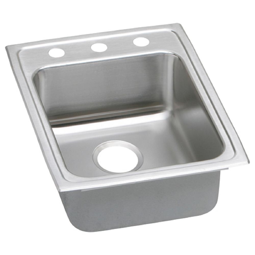 Elkay Drop In Stainless Steel 18 37 In 3 Hole Single Bowl