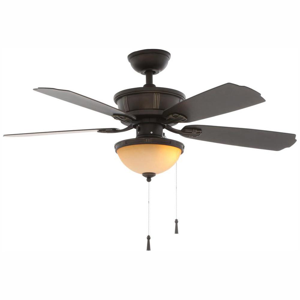 Hampton Bay Umber 46 In Led Indoor Outdoor Oil Rubbed Bronze Ceiling Fan With Light Kit 51226 The Home Depot