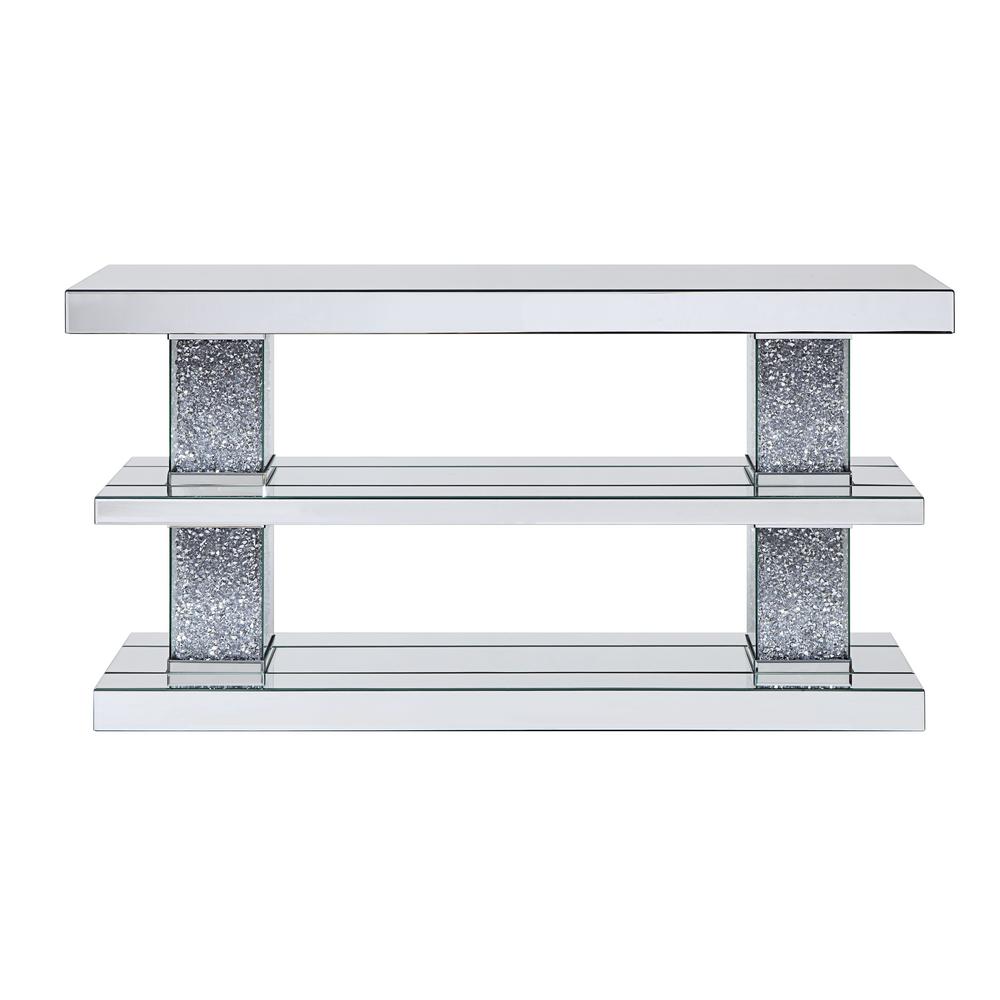 Acme Furniture Noralie Mirrored and Faux Diamonds Console Table90462