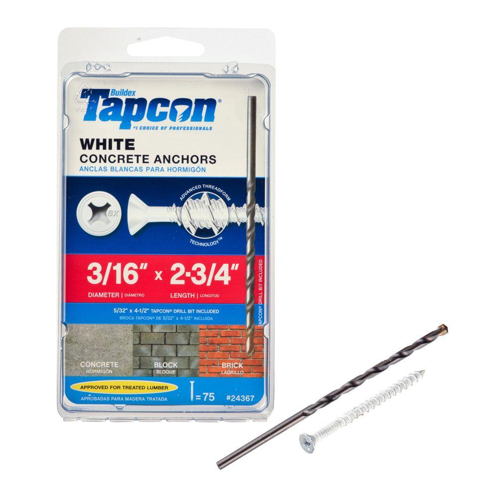 Tapcon 1/4 in. x 1-3/4 in. Phillips-Flat-Head Concrete Anchors (75 ...