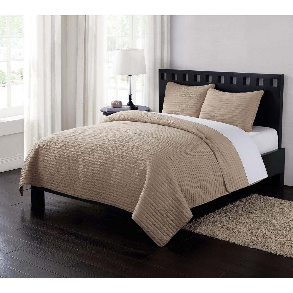 London Fog Garment Washed Crinkle Tan Twin Xl Quilt Set Qs1765khtx London Fog Garment Washed Crinkle Tan Twin Xl Quilt Set