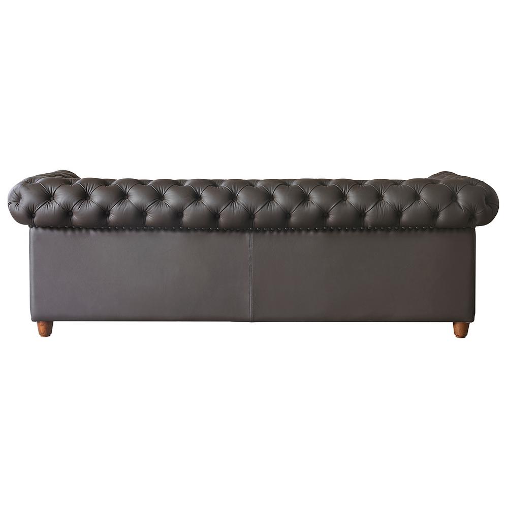 Jennifer Taylor Home Baron Rich Brown Genuine Leather Chesterfield