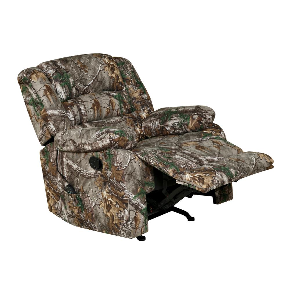 Relaxzen Longstreet Realtree Camo Microfiber Massage Rocker