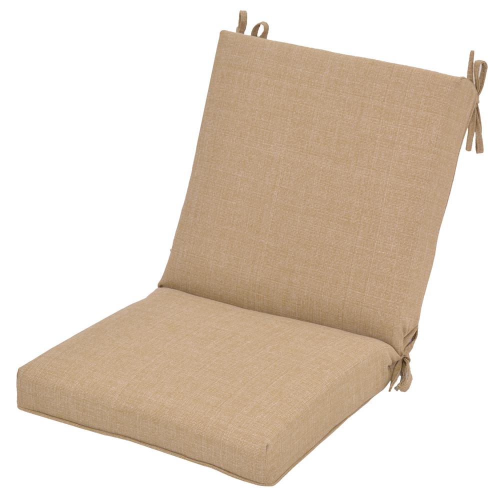 Outdoor Dining Chair Cushions The Home Depot Toffee Trellis Reversible Outdoor Mid Back Dining Chair Cushion