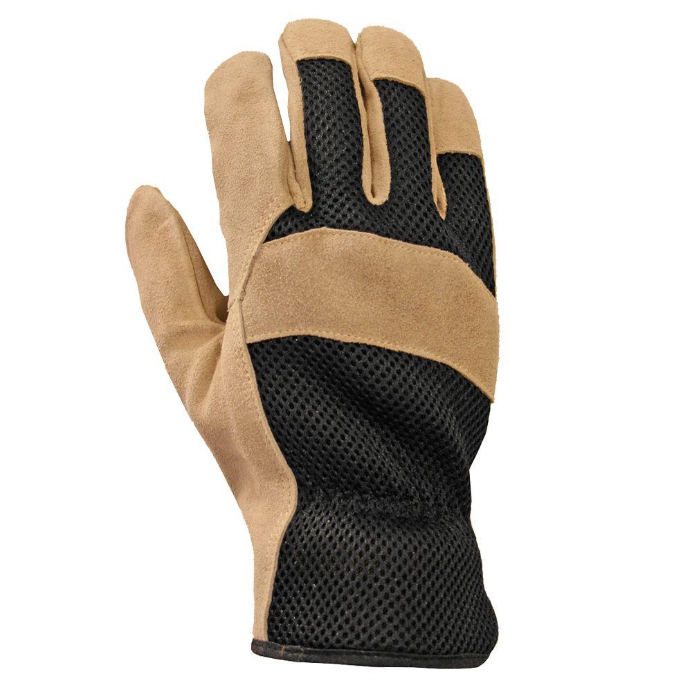 Firm Grip Suede Cowhide and Mesh Large Gloves514306 The Home Depot