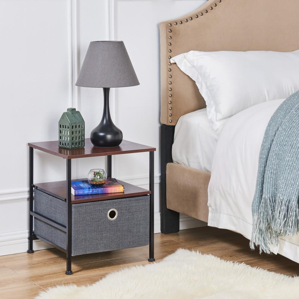 Danya B Ciana Gray Nightstand Side Table Dresser Sc5821 The Home Depot