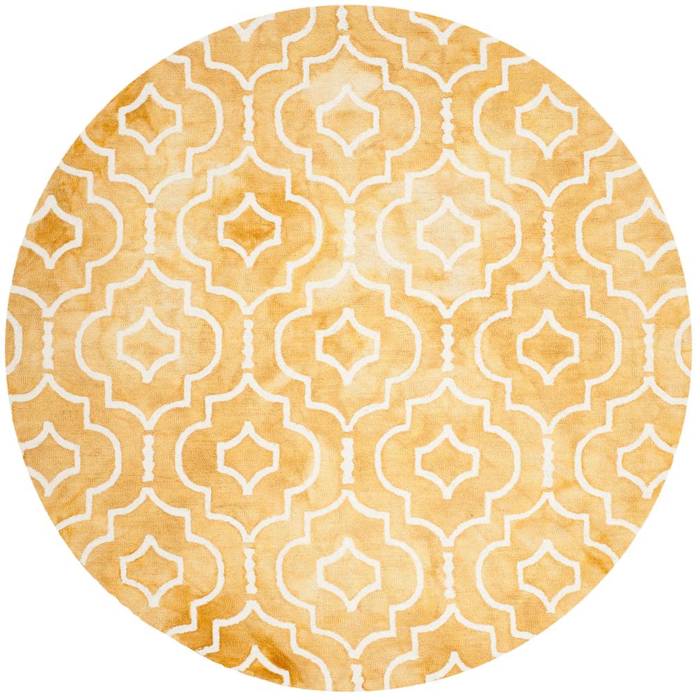 Safavieh Dip Dye Gold/Ivory 7 ft. x 7 ft. Round Area RugDDY538H7R