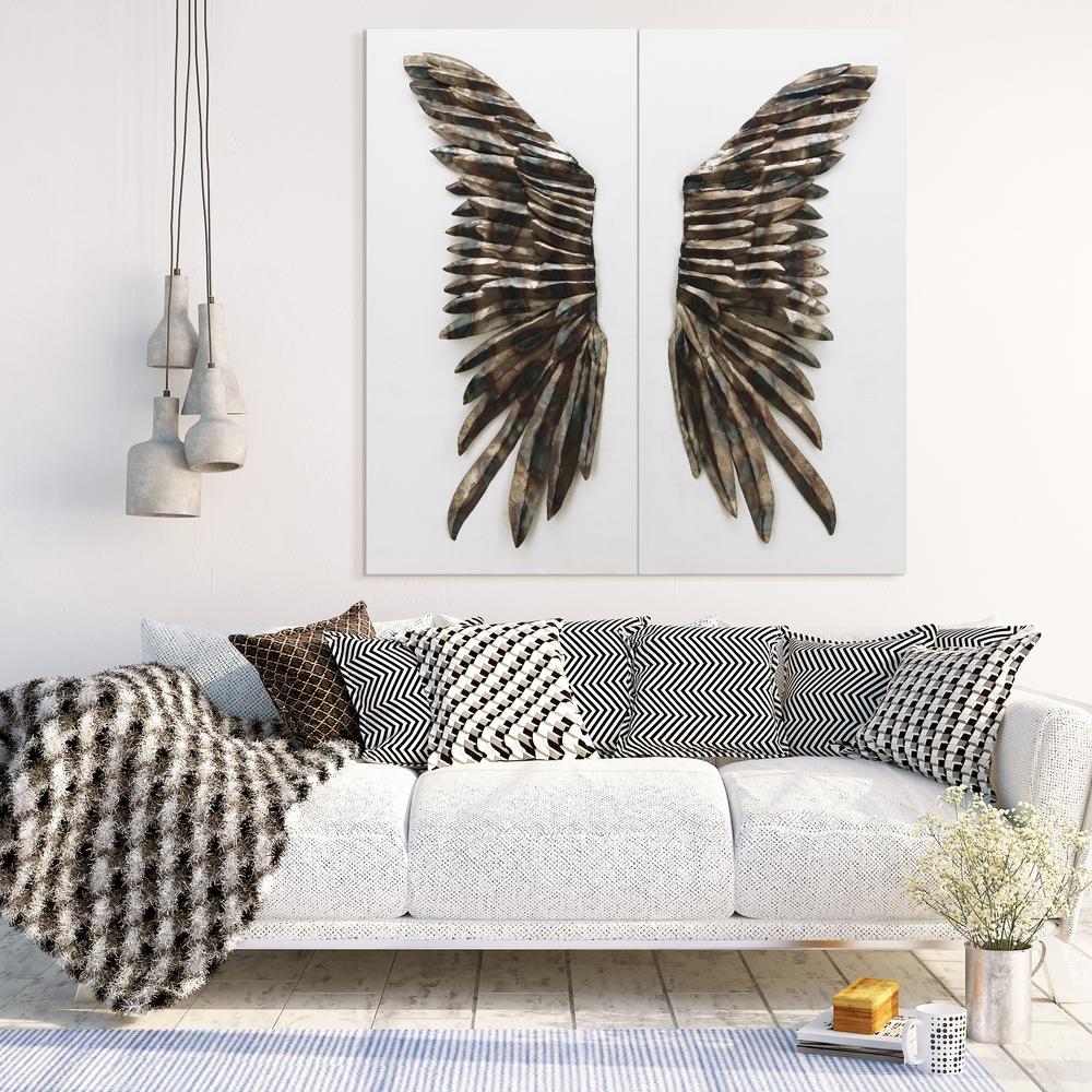 48 In X 24 The Wings Primo Mixed Media Iron Wall Sculpture On 48 In X 24 The Wings Primo Mixed Media Iron Wall Sculpture On Canvas Diptych Set Of 2 Apmo 160948 4824 Home Depot