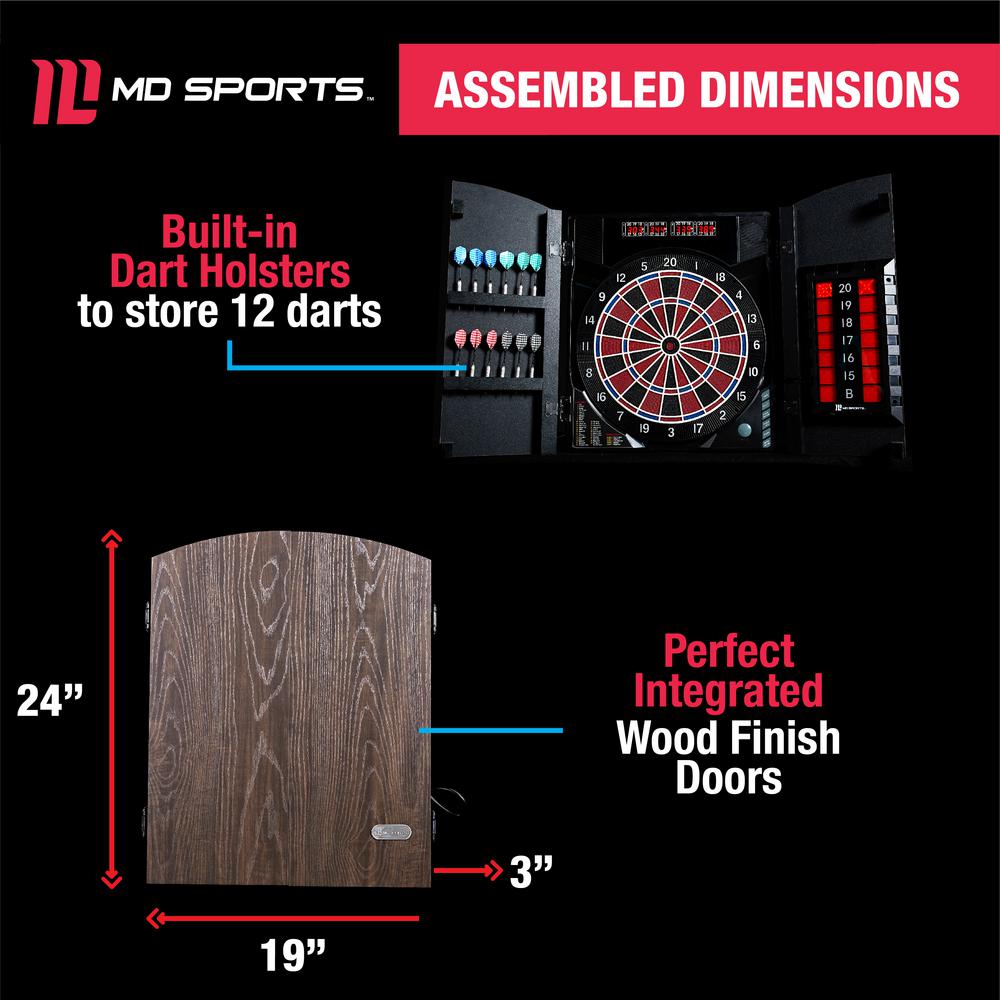 electronic dartboard with cabinet