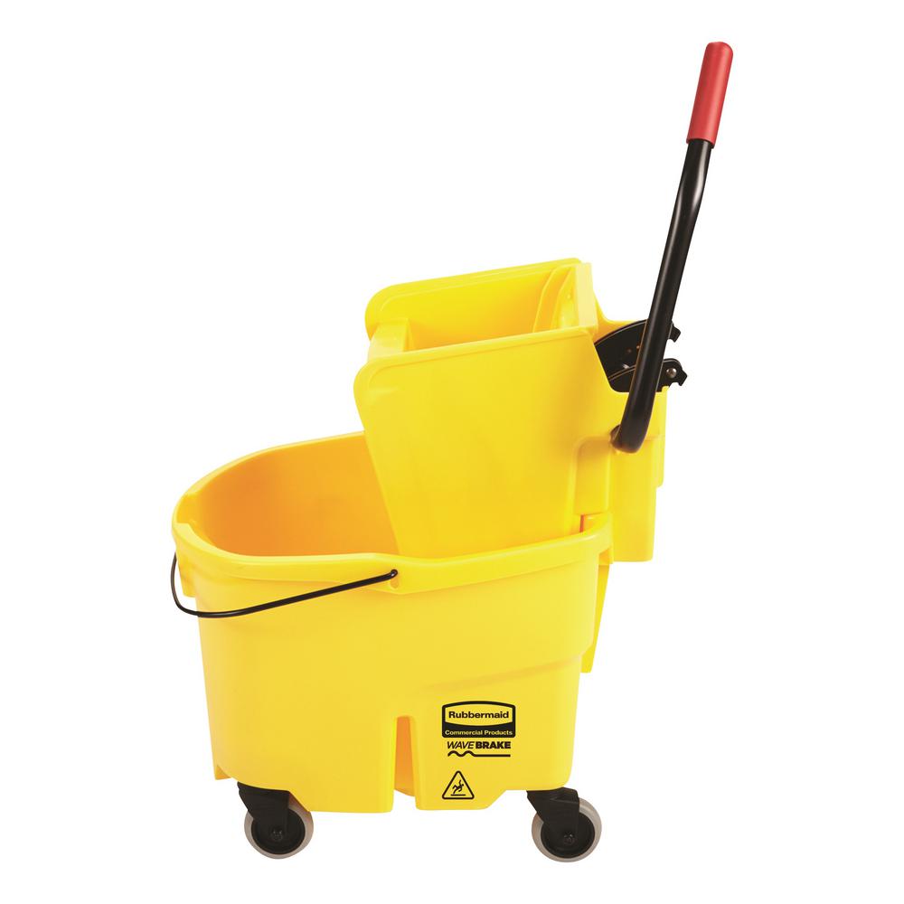 Rubbermaid Commercial Plastic Side Press Mop Bucket; Yellow