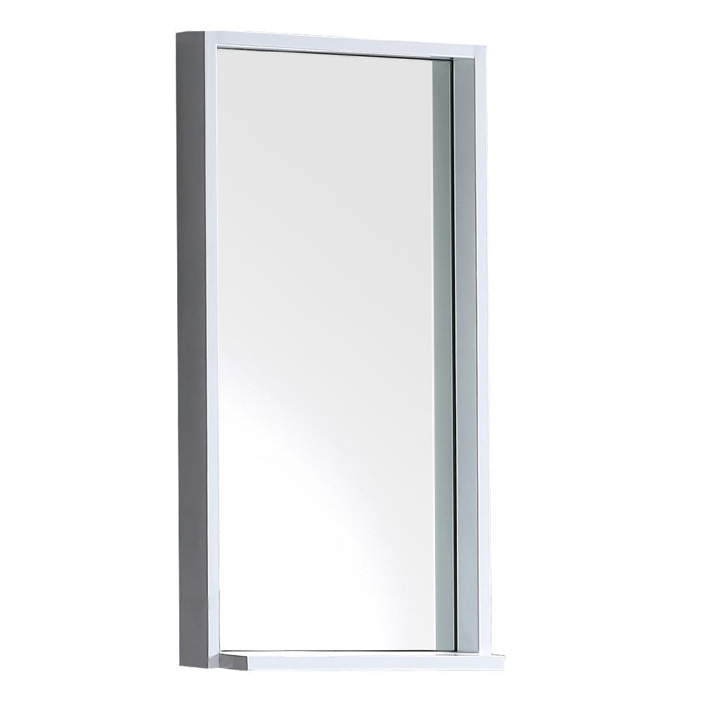 Fresca Allier 16 In W X 31 50 H Framed Wall Mirror With Shelf H Framed Wall Mirror With Shelf In White