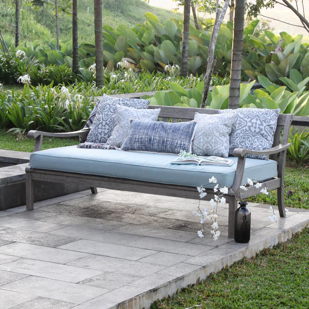 Cambridge Casual Wales Wood Outdoor Sofa Daybed With Teal Cushion