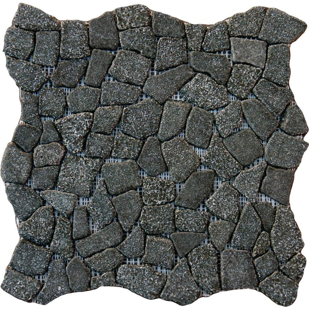 Msi Charcoal Flat Pebbles 16 In X 13mm Tumbled Granite Msi Charcoal Flat Pebbles 16 In X 13mm Tumbled Granite Mosaic
