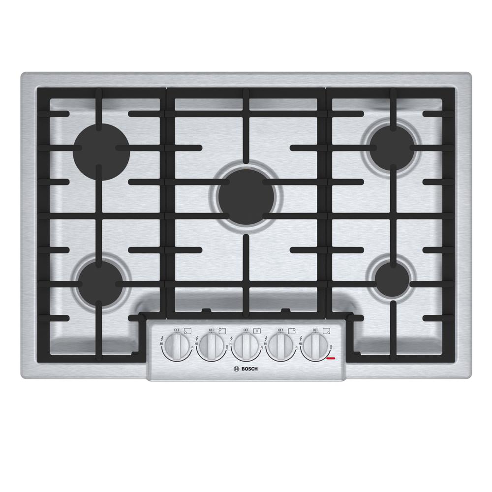 Bosch Range Top >> Bosch 800 Series 30 In Gas Cooktop In Stainless Steel With 5 Burners Including 19 000 Btu Burner Bosch Range Top >> Bosch 800 Series 30 In Gas Cooktop In Stainless Steel With 5 Burners Including 19 000 Btu Burner