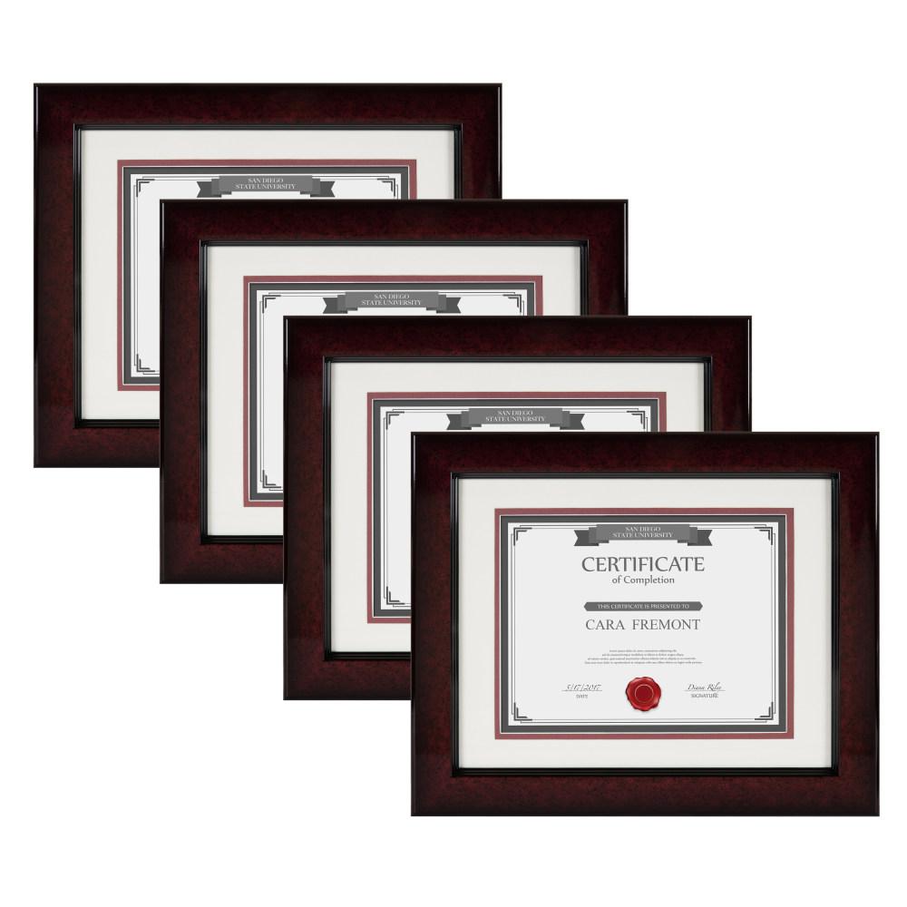 UPC 032231524017 product image for DesignOvation Bartell 11x14 matted to 8.5x11 Cherry Picture Frame Set of 4, Red | upcitemdb.com