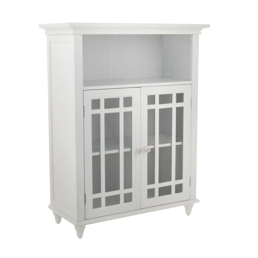 Bathroom Floor Storage Cabinet 2 Door Floor Cabinet White