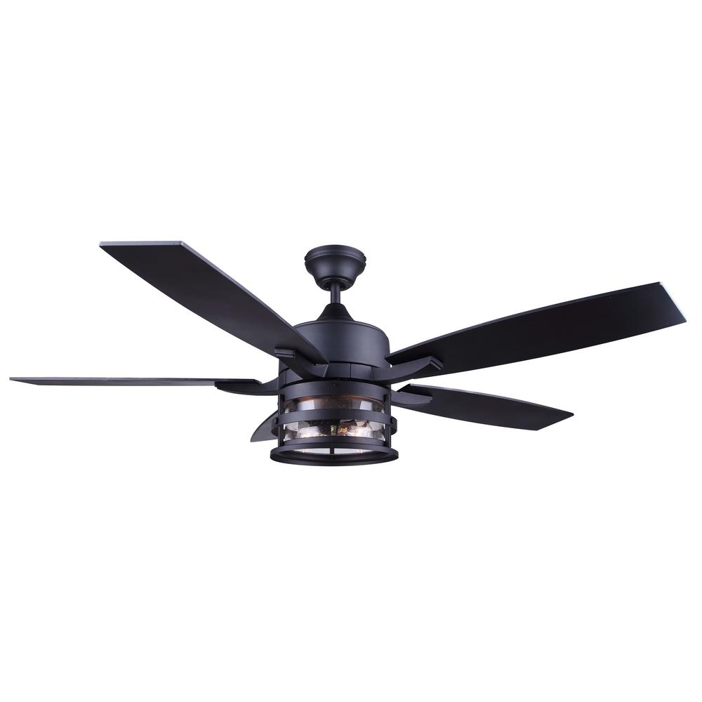 Canarm Duffy 52 In Indoor Matte Black Downrod Mount Ceiling Fan With Light Kit And Remote Control