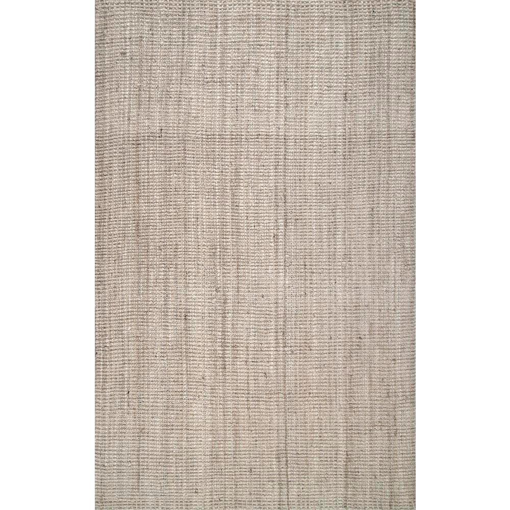 Nuloom Rikki Braided Border Jute Off White 5 Ft X 8 Area Rug