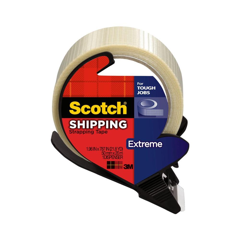 3M Scotch 1.96 inch x 21.8 yds. Extreme Shipping Strapping Tape with Dispenser... by 3M