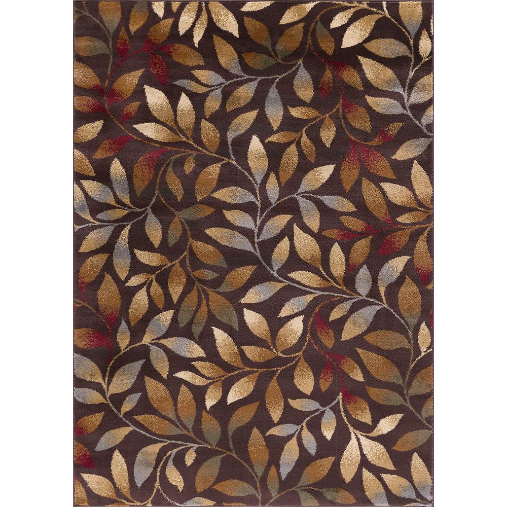 Tayse Rugs Elegance Brown 5 ft. x 7 ft. Indoor Area Rug5488 Brown 5x7