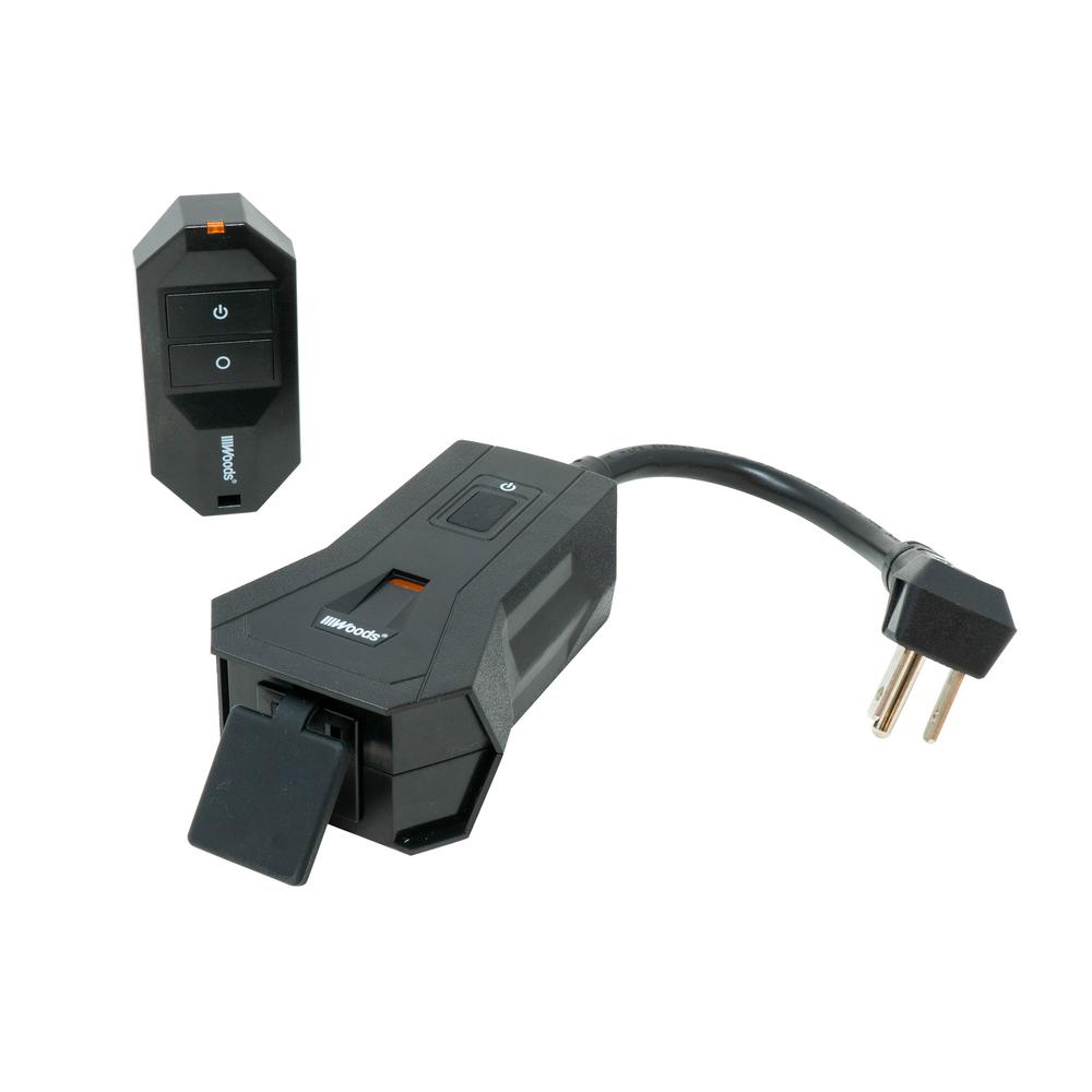 Woods Outdoor Lighting Mechanical Timer with 3Outlet Remote Control