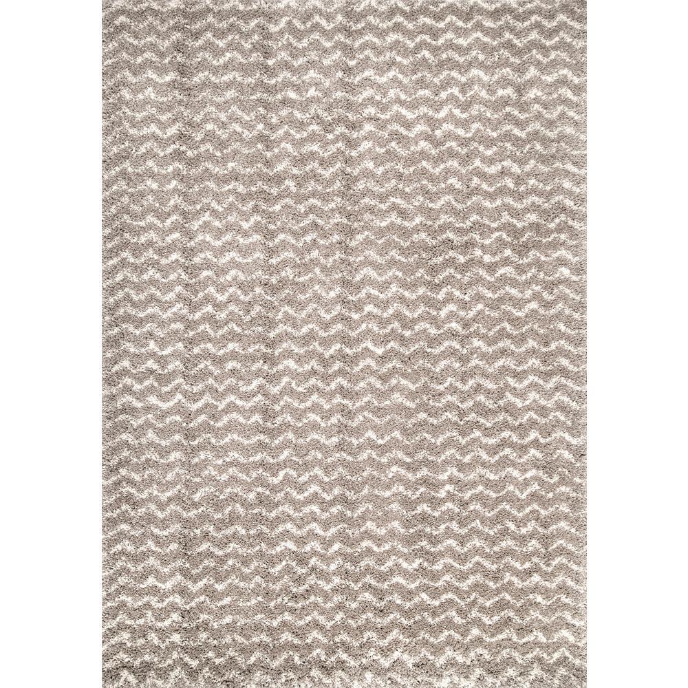 nuLOOM Cuellar Chevron Shag Cream 9 ft. x 12 ft. Area RugMLSH02D9012