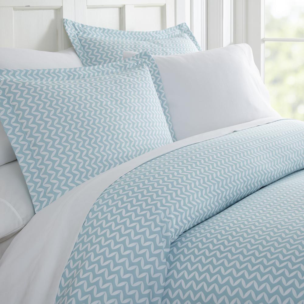 Becky Cameron Puffed Chevron Patterned Performance Light Blue Twin 3 Puffed Chevron Patterned Performance Light Blue Twin 3 Piece Duvet Cover Set