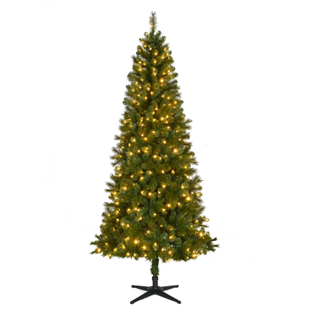 slim christmas trees with lights