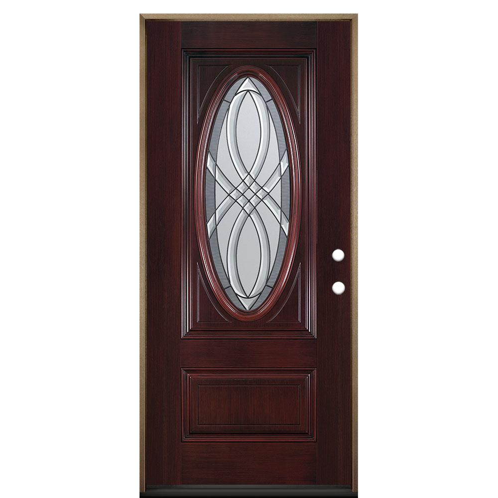 Masonite 36 in. x 80 in. Everland Cianne Cherry LeftHand Inswing 3/4