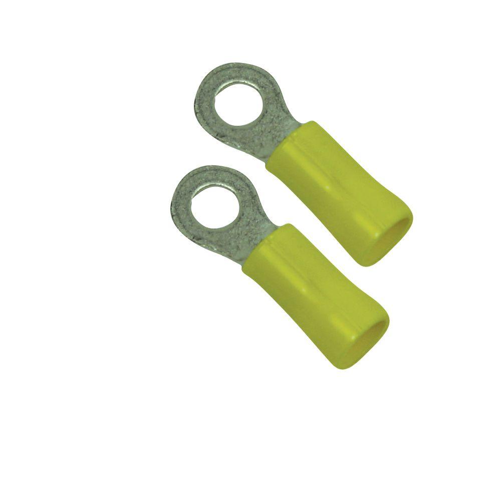 3//8/" HOLE 25 pcs MADE IN USA! 3M YELLOW 12-10 HEAT SHRINK RING TERMINALS