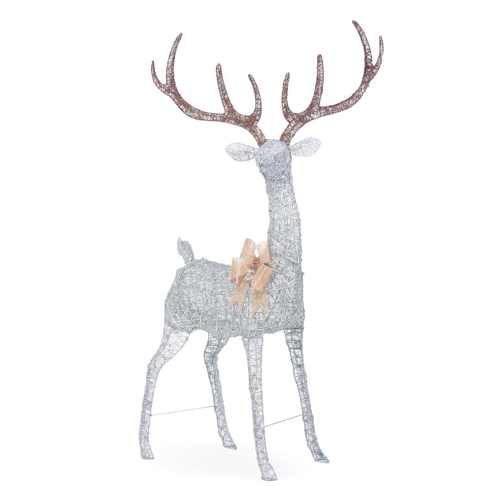 Red Glitter Reindeer Stands 27 Cm