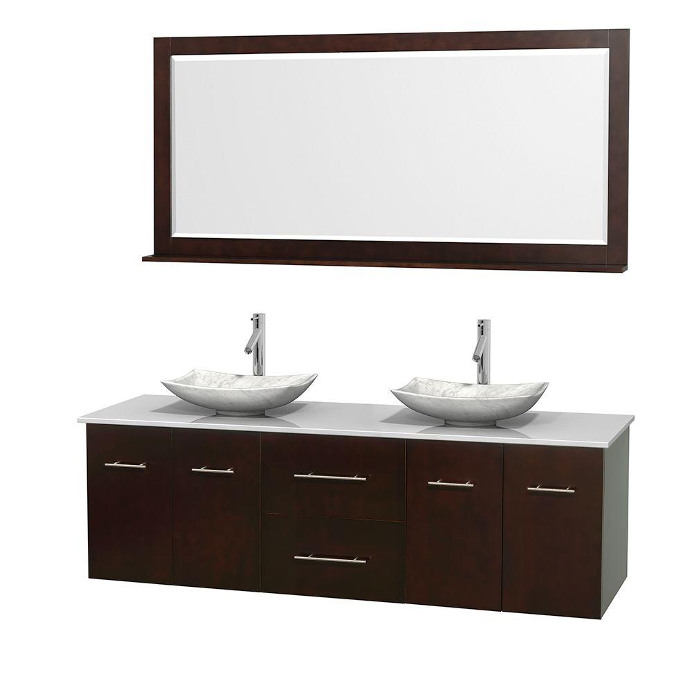 Wyndham Collection Centra 72 In Double Vanity Espresso With Wyndham Collection Centra 72 In Double Vanity Espresso With Solid Surface Top