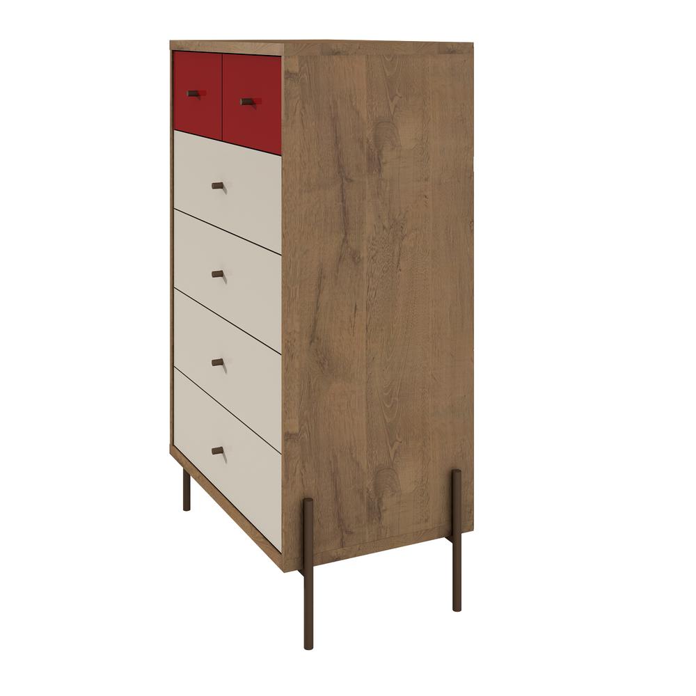 Manhattan Comfort Joy 48 43 In Tall 6 Drawer Red And Off White