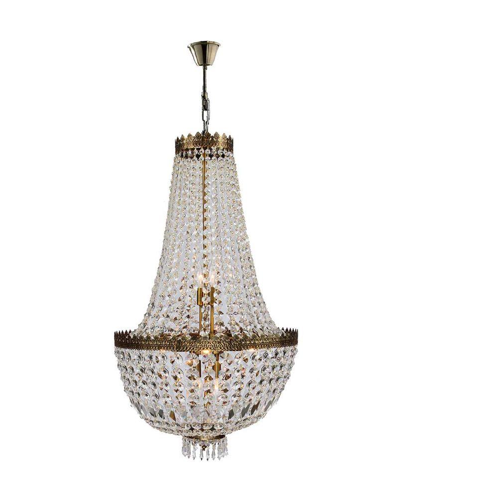 Y Decor Palais 6Light Antique Bronze Chandelier with Crystal Beads