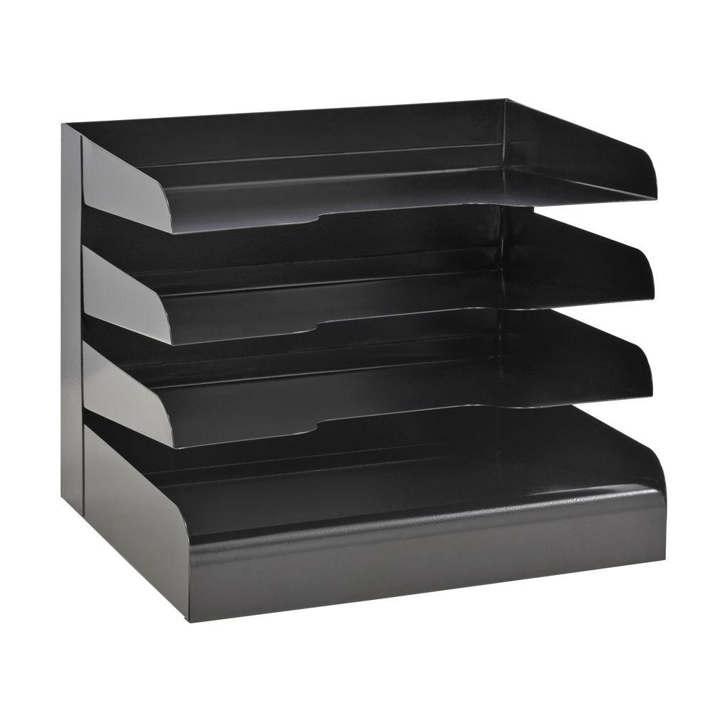 UPC 025719040444 product image for Buddy Products Classic 4-Tier Tray Letter Size Desktop Organizer, Black | upcitemdb.com
