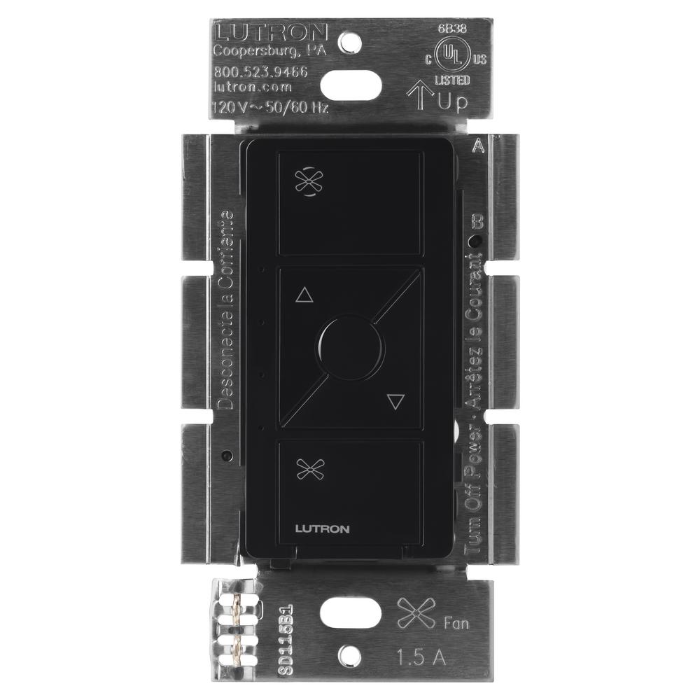 Lutron Single Pole Caseta Wireless Smart Fan Speed Control Black
